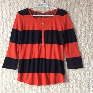 100% cotton J crew buttoned striped shirt